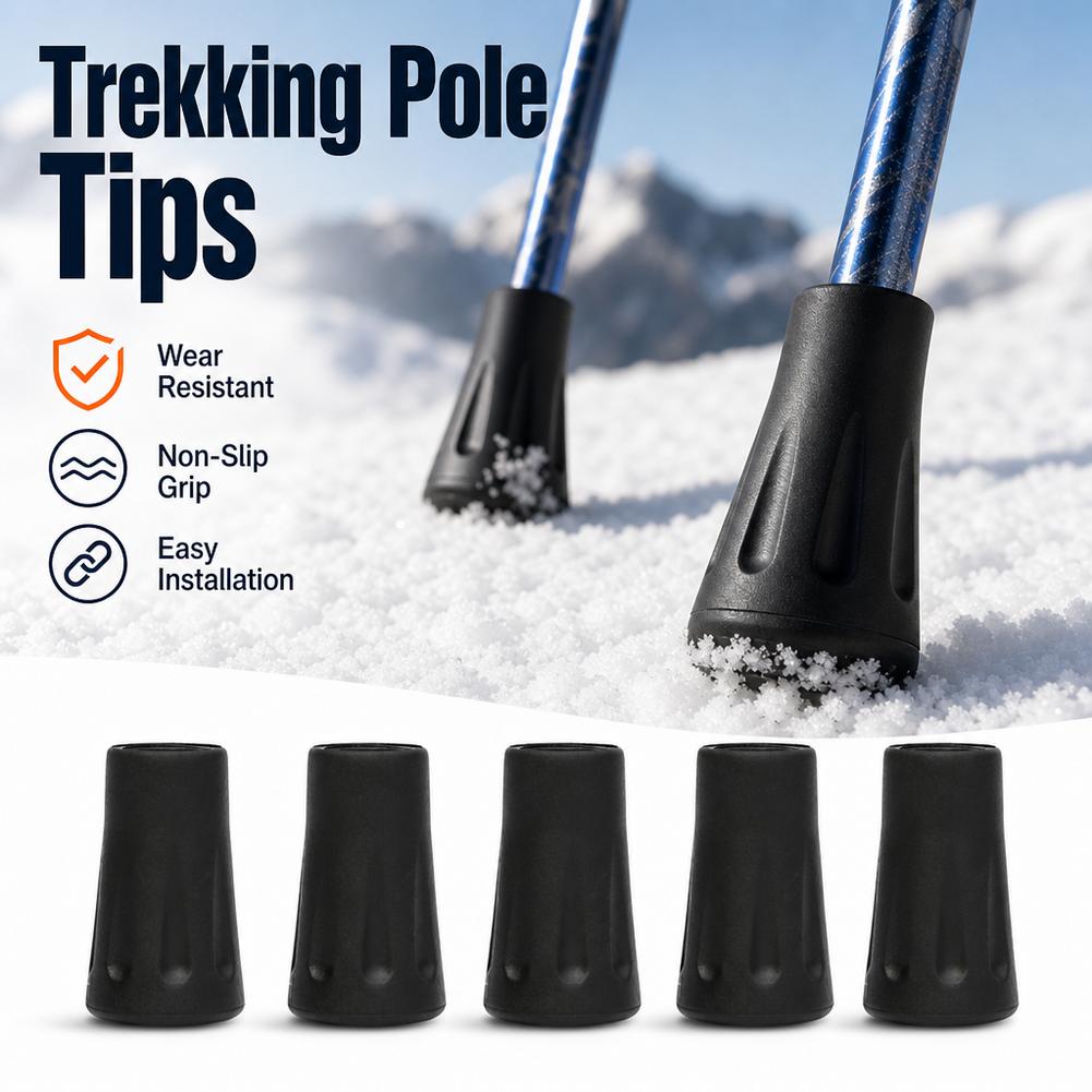 Trekking Pole Rubber Tips Feet Replacement - 5/10 قطع من أغطية المطاط المانعة