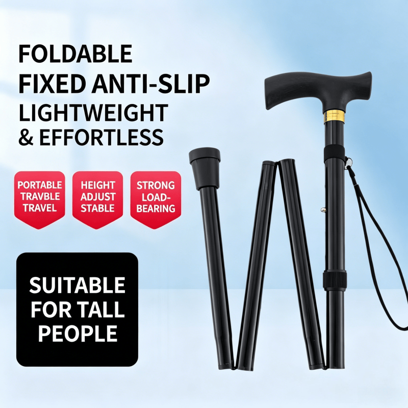 Folding Walking Sticks Hiking Adjustable - عصا مشي قابلة للطي، عصا خفيفة