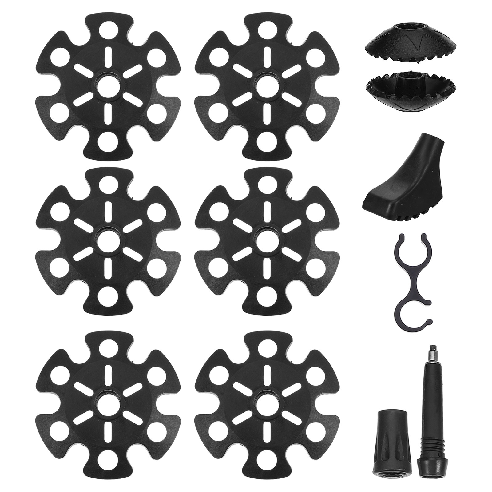 Snow Baskets Mud Baskets Trekking Pole - 1 مجموعة رؤوس عصي المشي المصنوعة