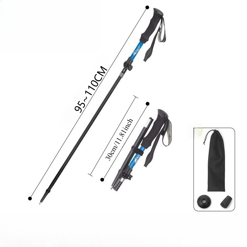 Folding Walking Sticks Hiking Adjustable - أقطاب رحلات خفيفة الوزن قابلة للطي،