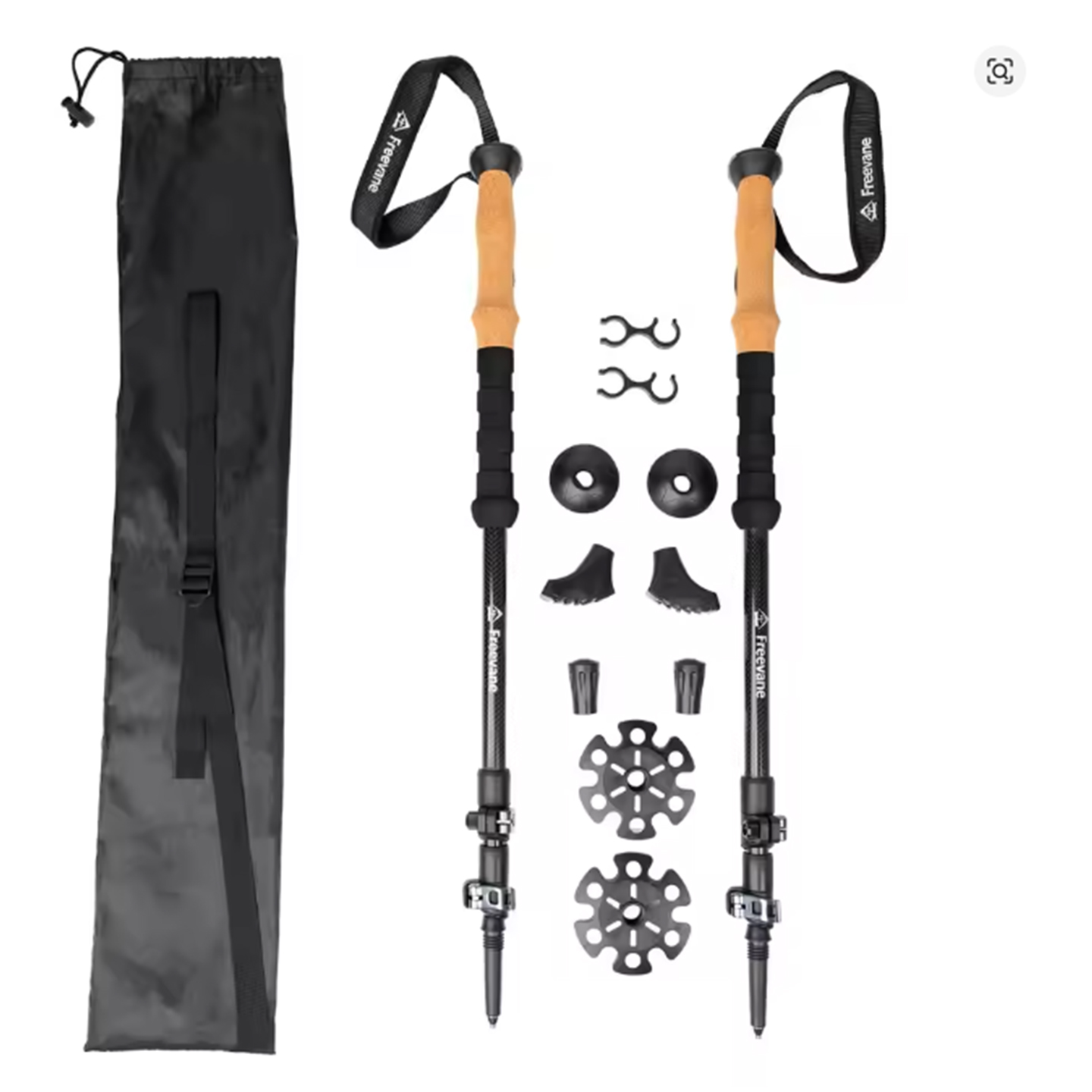 Carbon Fiber Trekking Poles Ultralight Pair - عصي مشي خفيفة الوزن قابلة للتعديل