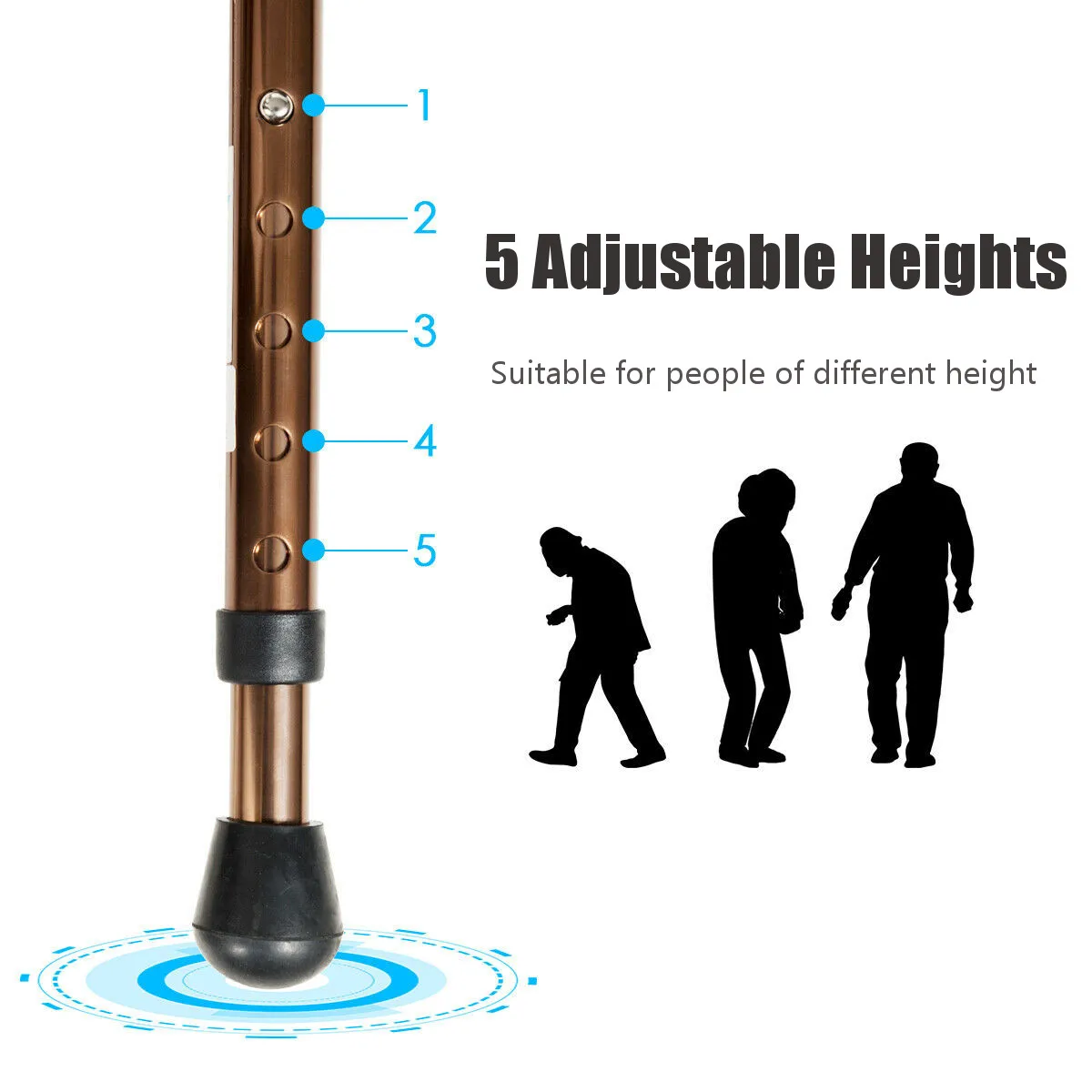 عصا مشي محمولة بارتفاع قابل لل - مراجعة Folding Walking Sticks Hiking Adjustable وسعره