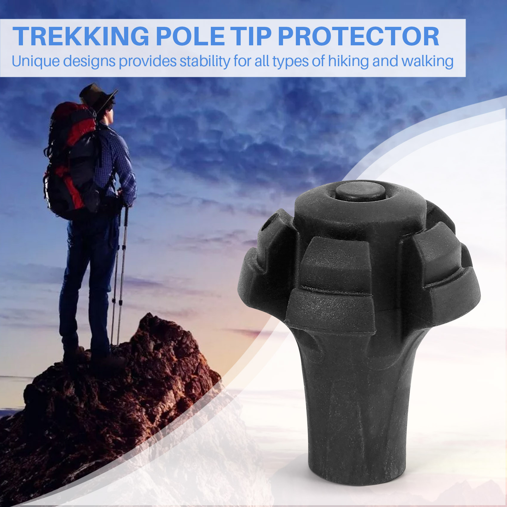 A3 # (مُحسّن) 683F مجموعة من 4 - مراجعة Trekking Pole Rubber Tips Feet Replacement وسعره