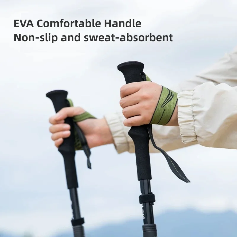 عصي المشي من ألياف الكربون من  - مراجعة Folding Walking Sticks Hiking Adjustable وسعره