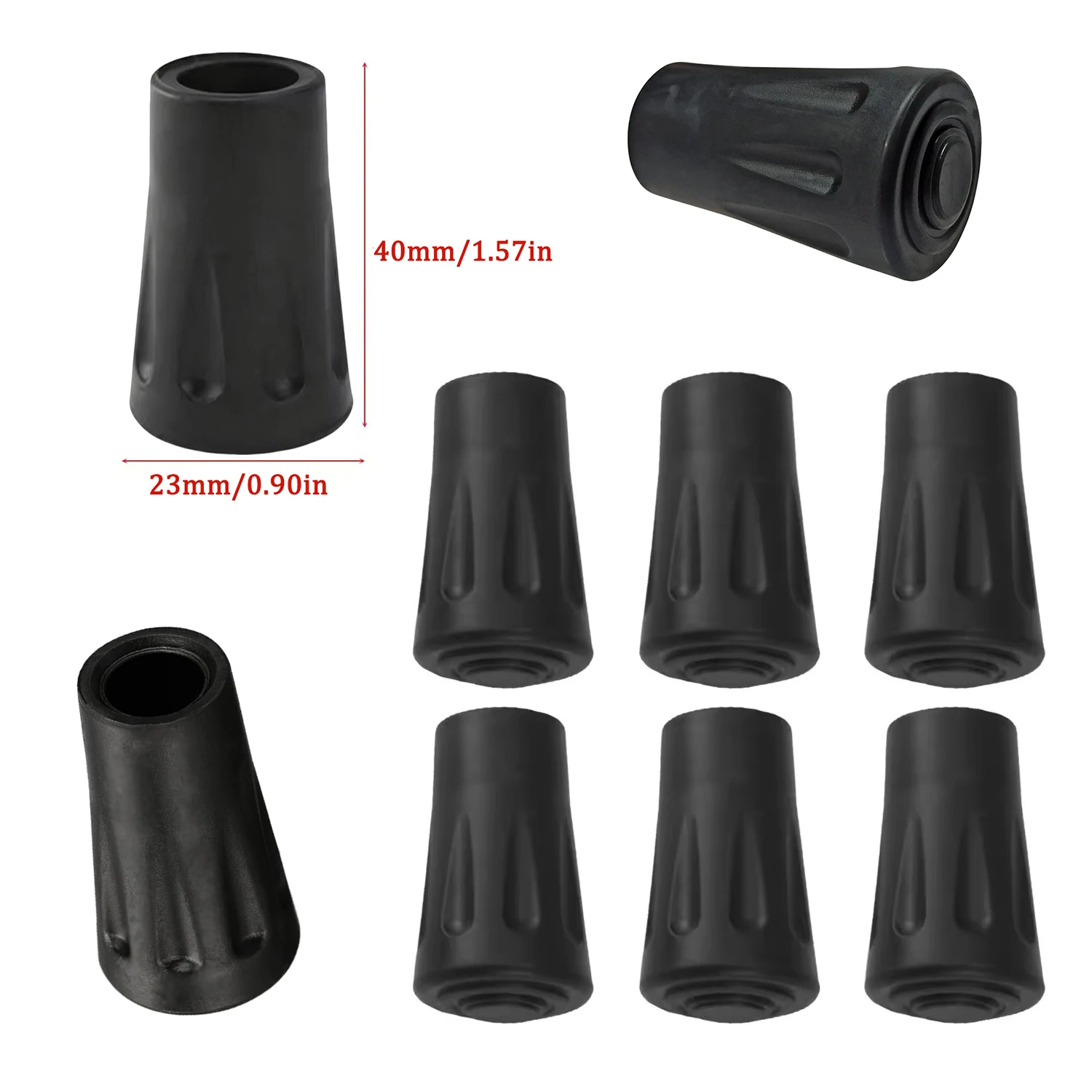 10-40 قطعة من واقيات أطراف عصي - مراجعة Trekking Pole Rubber Tips Feet Replacement وسعره