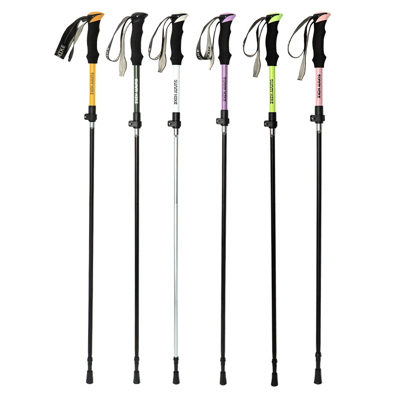 عصا تسلق قابلة للطي من سبائك ا - مراجعة Folding Walking Sticks Hiking Adjustable وسعره