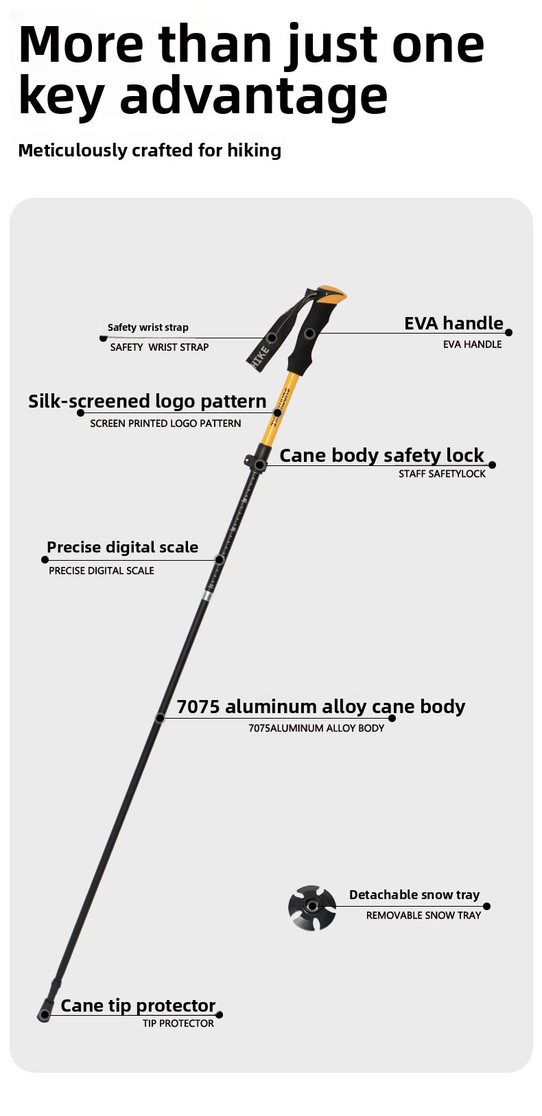 عصا تسلق قابلة للطي من سبائك ا - مراجعة Folding Walking Sticks Hiking Adjustable وسعره