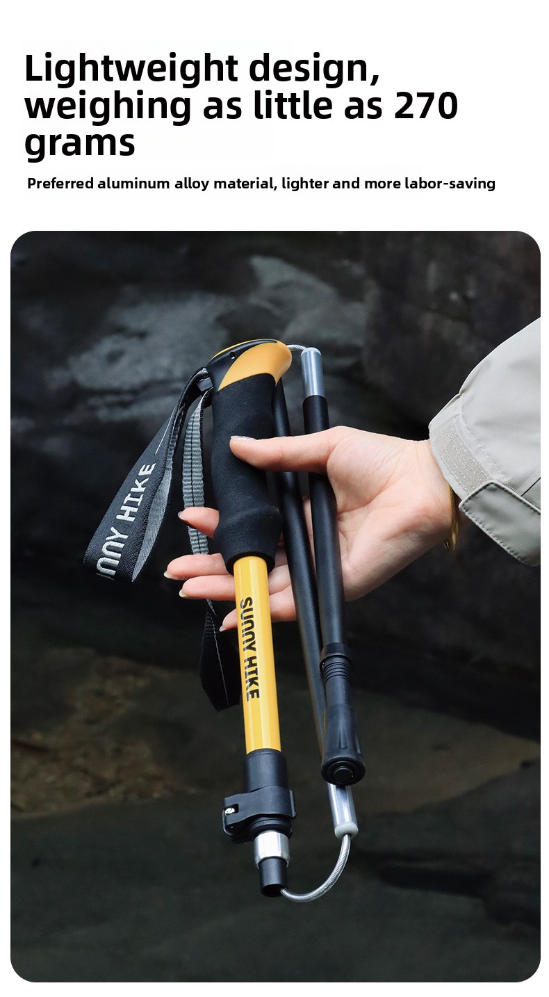 عصا تسلق قابلة للطي من سبائك ا - مراجعة Folding Walking Sticks Hiking Adjustable وسعره