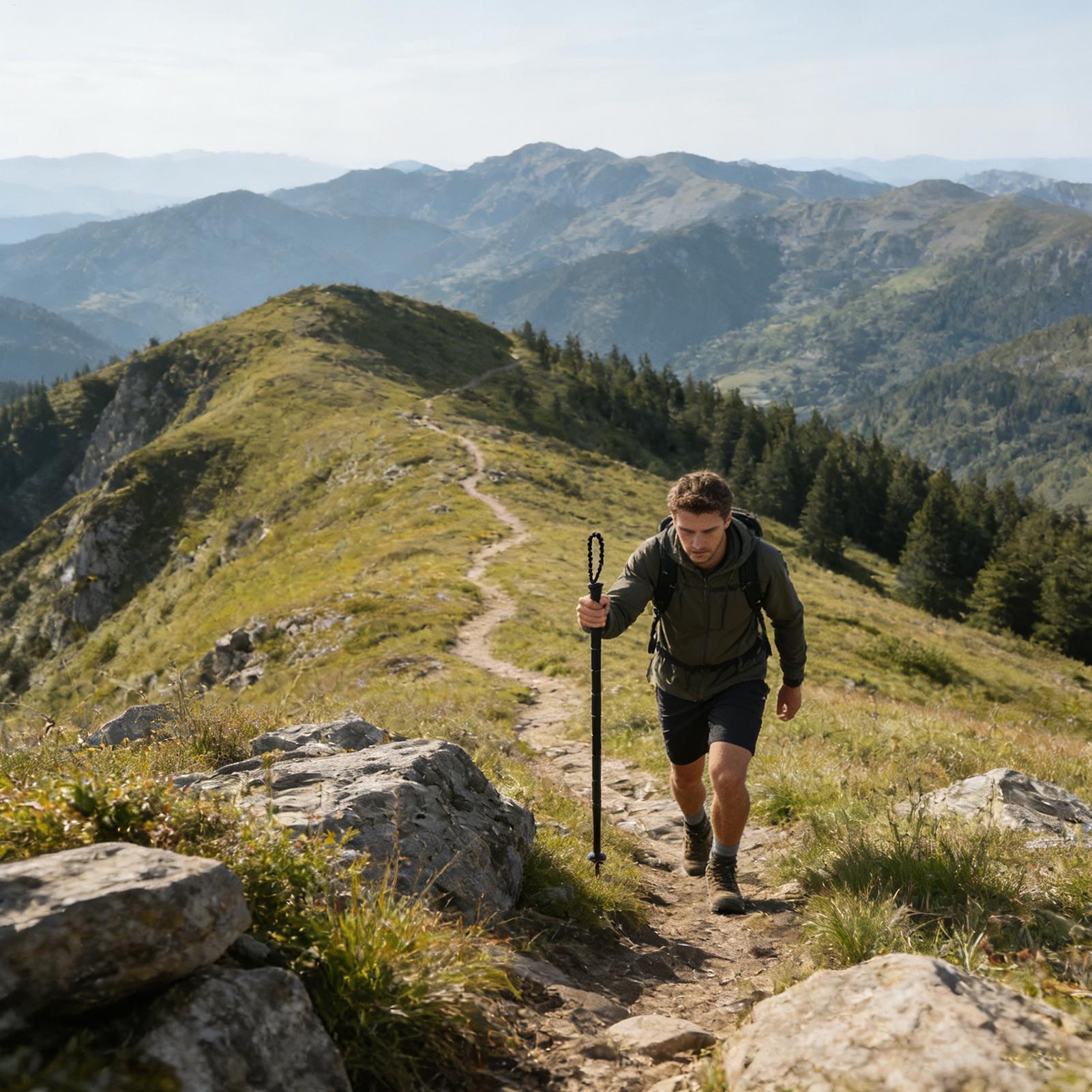 أقطاب الرحلات للمشي لمسافات طو - مراجعة Folding Walking Sticks Hiking Adjustable وسعره