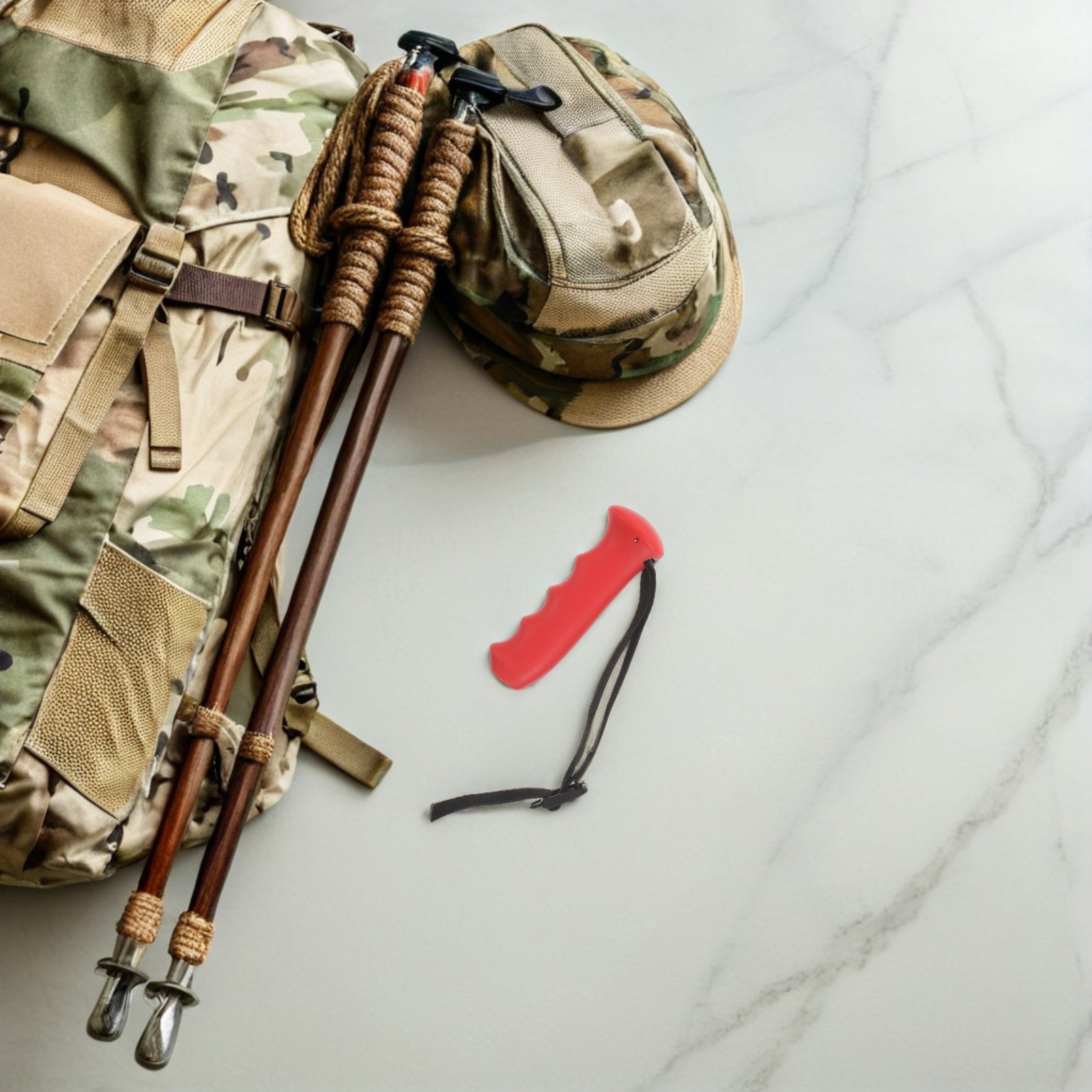 مقبض عصا المشي الأحمر البديل ا - مراجعة Wrist Straps Replacement Trekking Pole وسعره