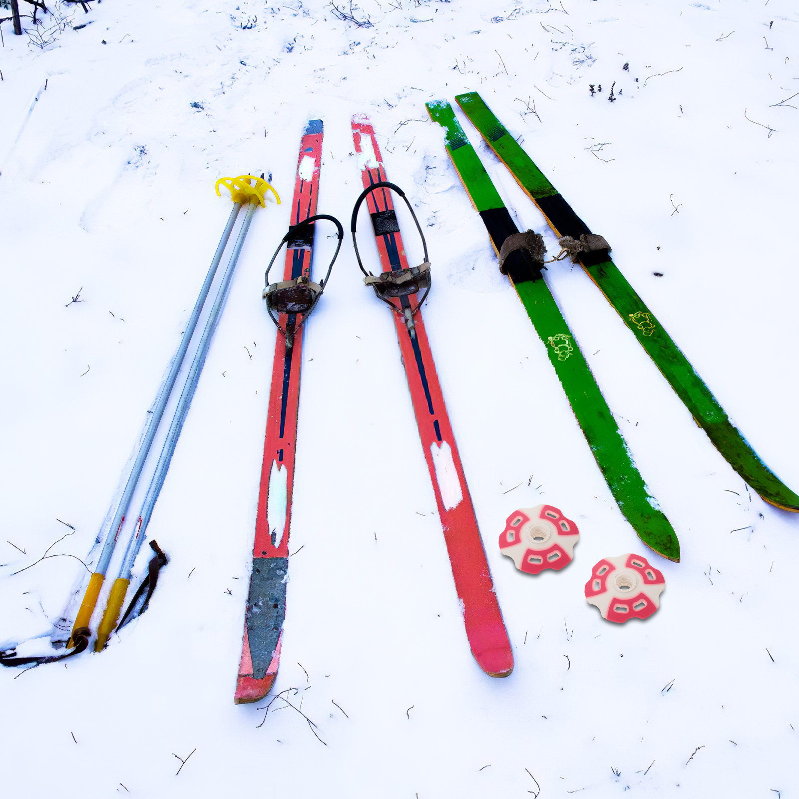 مجموعة من سلال عصي المشي (عبوة - مراجعة Snow Baskets Mud Baskets Trekking Pole وسعره