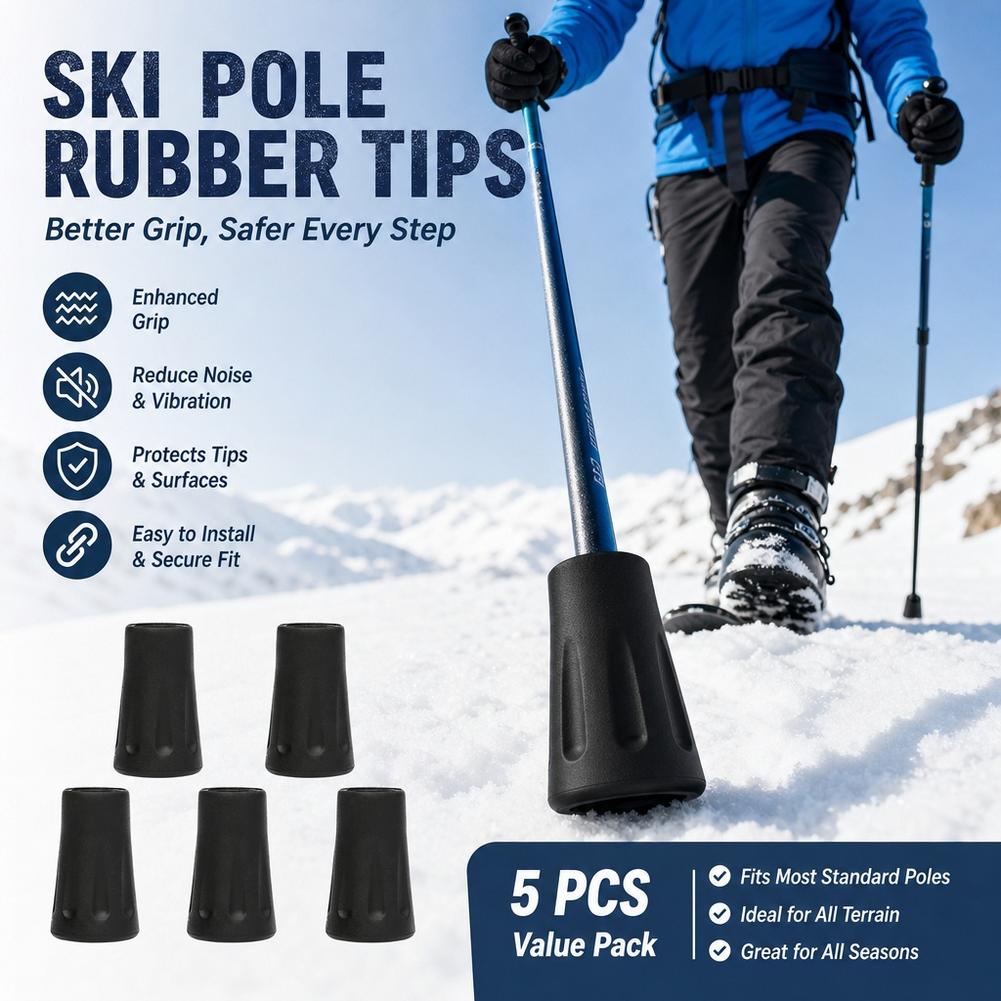5/10 قطع من أغطية المطاط المان - مراجعة Trekking Pole Rubber Tips Feet Replacement وسعره