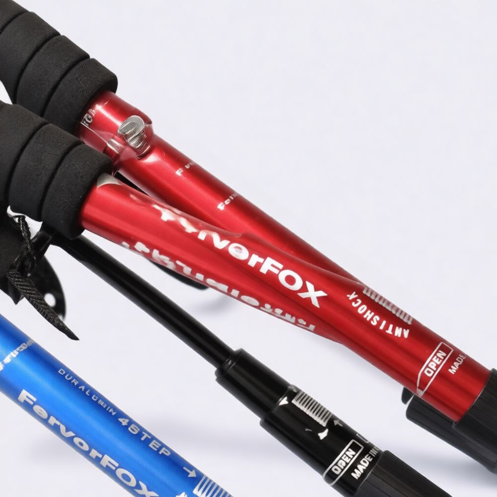 عصا المشي الأساسية المصنوعة من - مراجعة Folding Walking Sticks Hiking Adjustable وسعره