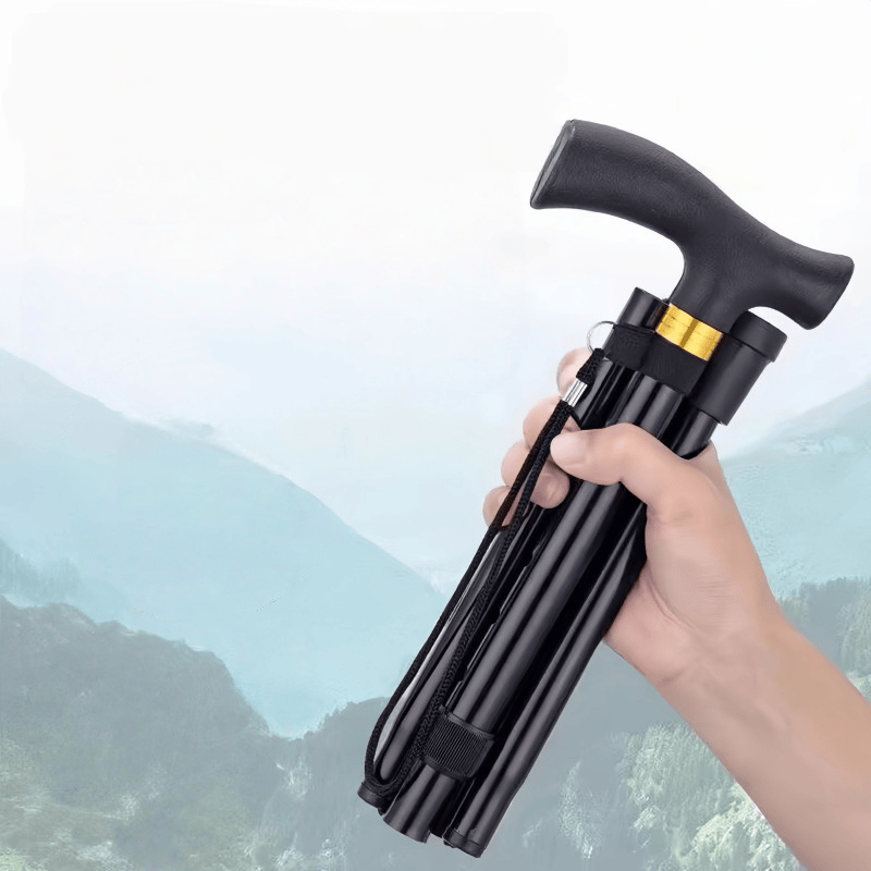 عصا مشي قابلة للطي، عصا خفيفة  - مراجعة Folding Walking Sticks Hiking Adjustable وسعره