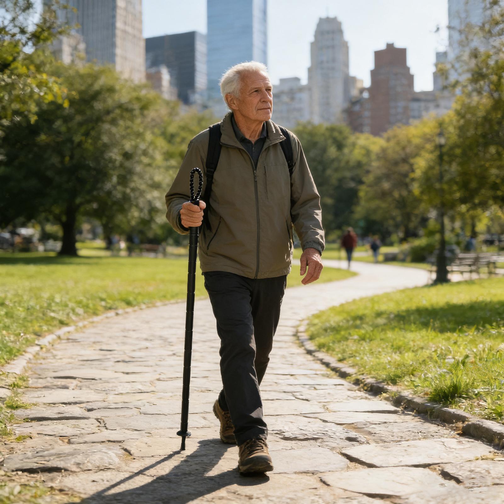 عصي المشي لمسافات طويلة قابل ل - مراجعة Folding Walking Sticks Hiking Adjustable وسعره
