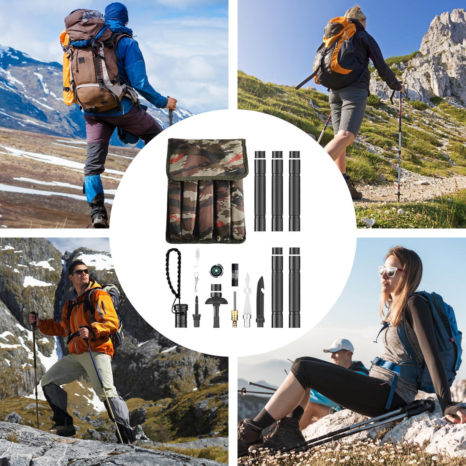 عصي المشي لمسافات طويلة قابل ل - مراجعة Folding Walking Sticks Hiking Adjustable وسعره