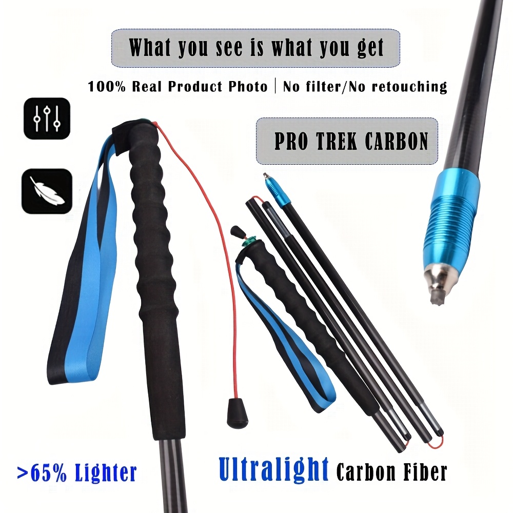 عصي تسلق خفيفة الوزن للغاية مص - مراجعة Carbon Fiber Trekking Poles Ultralight Pair وسعره